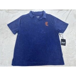 Brooklyn Cloth Short Sleeve Polo Mens Medium MSRP $40 Terry Velour Like Soft